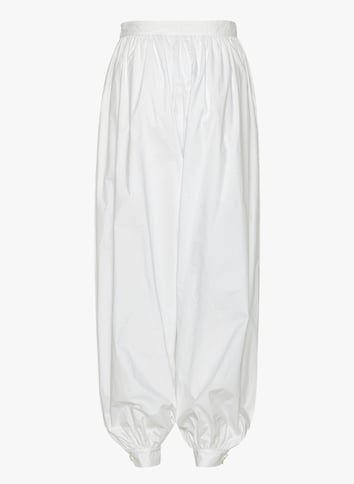 Wide balloon pants in organic cotton ROTATE White